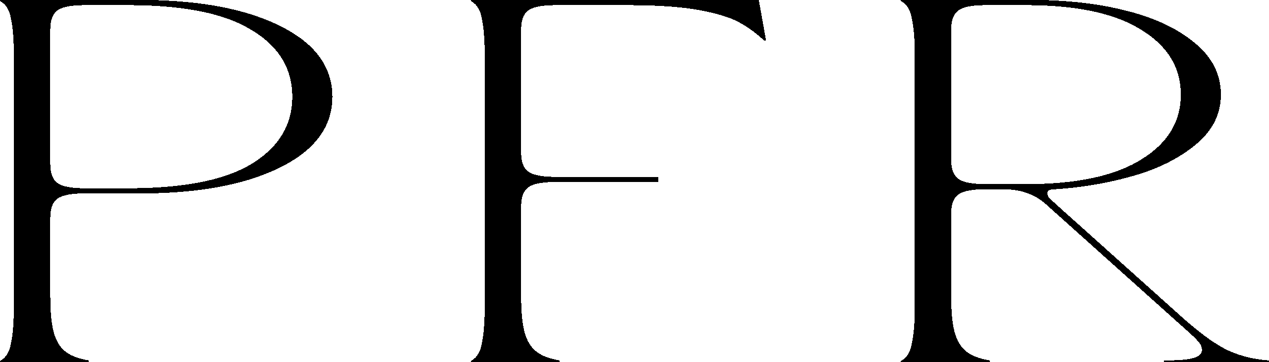 Schwarz auf transparent PFR Logo